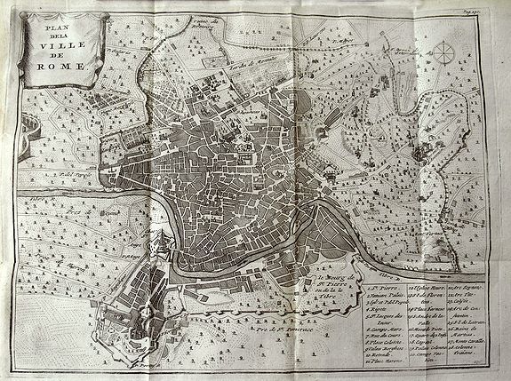 AA VAN DER, P., Plan de la Ville de Rome., antique map, old maps
