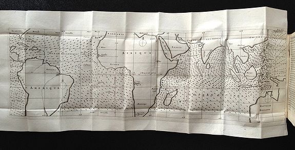 HALLEY, E., [continental trade winds map] Bibliotheque universelle et historique, tome 4., antique map, old maps