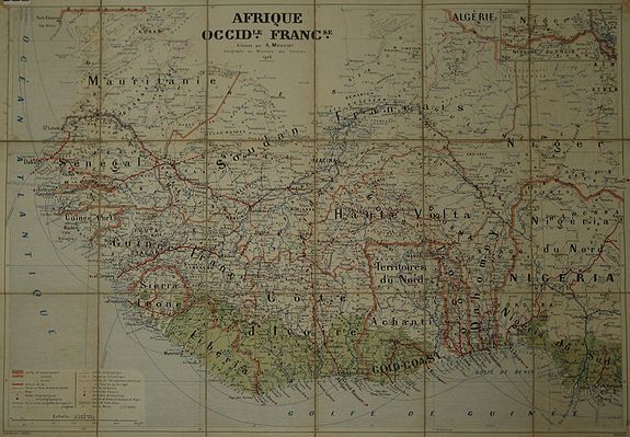 MEUNIER, A., [West Africa] Afrique Occid[enta]le Franc[ai]se., antique map, old maps