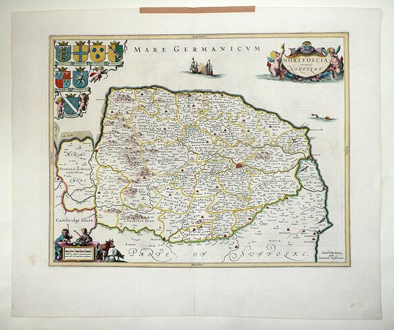 JANSSONIUS, J., Norfolciæ Descriptio. , antique map, old maps