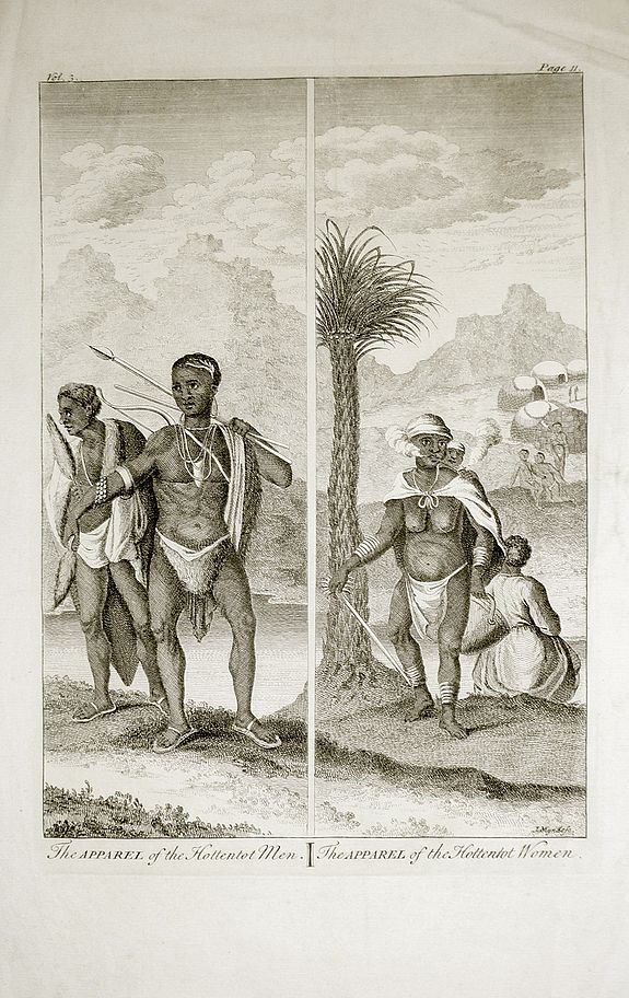 MYNDE, James, The Apparel of the Hottentot Men - The Apparel of the Hottentot Women., antique map, old maps