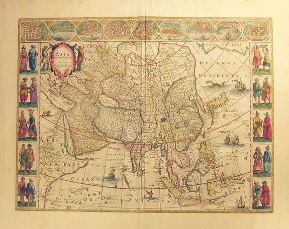 BLAEU, W., Asia noviter delineata., antique map, old maps