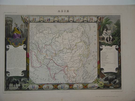 LEVASSUER, V., Asie, antique map, old maps