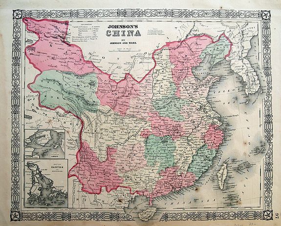 JOHNSON, A.J. , Johnson's China., antique map, old maps