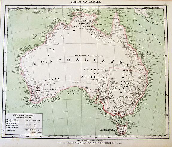 FLEMMING, C., Australland., antique map, old maps
