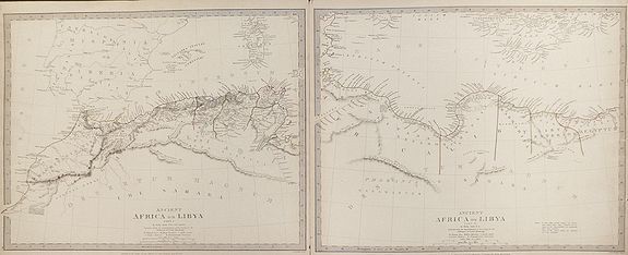 SMITH, P. , Ancient Africa or Libya Part 1 and Part II S.D.U.K, antique map, old maps