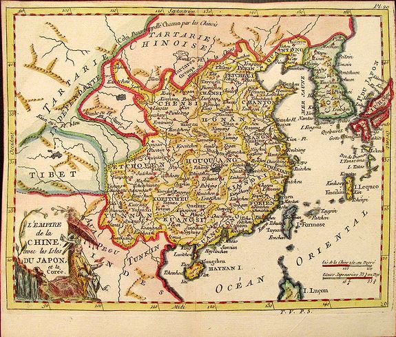 DE LA PORTE, J., L\'Empire de la Chine avec les Isles du Japon et la Coree., antique map, old maps