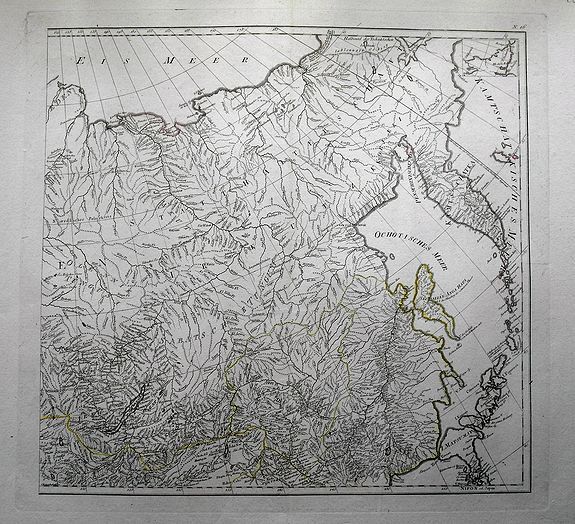 SCHRAEMBL, (untitled map of eastern Russia with Kamchatka ), antique map, old maps