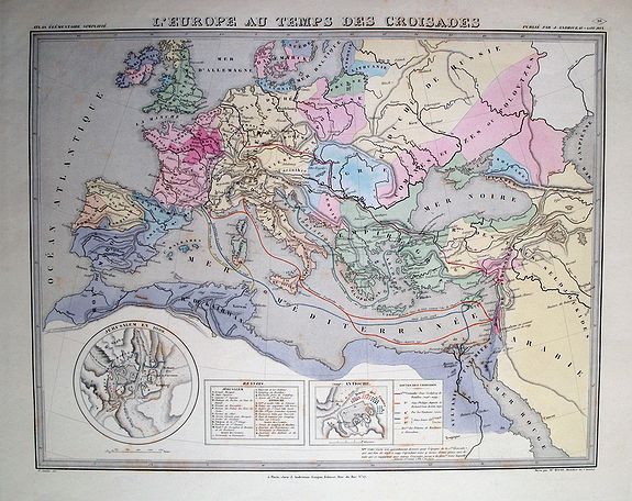 ANDRIVEAU-GOUJON, J., Atlas de Choix ou Recueil des Meilleures Cartes de Geographie Ancienne et Moderne (FRAGMENT), antique map, old maps