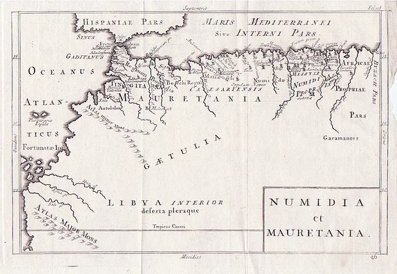 Christoph Cellarius, [Two maps] Numidia et Mauretania\' and \'Syrtes Byzacium et Africa Propria., antique map, old maps