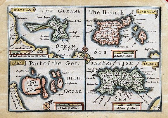 KEERE, P. v. d., HOLYILAND; GARNSEY; FARNE; IARSEY;, antique map, old maps