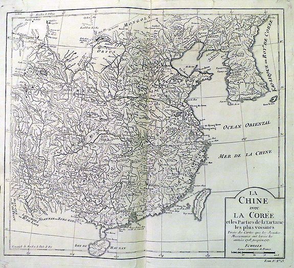 BELLIN, N. , La Chine avec La Coree. . ., antique map, old maps