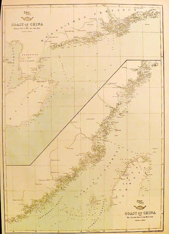 WELLER, E., Coast of China (4 maps on 2 sheets), antique map, old maps