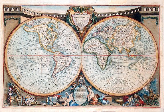 CLOUET, J.B.L.L'Abbe, Mappemonde ou globe terestre dressée sur les Nouvelles Observations . . ., antique map, old maps