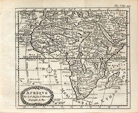 Abbé Nicolas Lenglet Dufresnoy (from Sanson), AFRIQVE Par le Sr. Sanson d'Abbeville Geographe du Roy, antique map, old maps