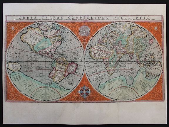 MERCATOR, G., Orbis Terrae Compendiosa Descriptio., antique map, old maps