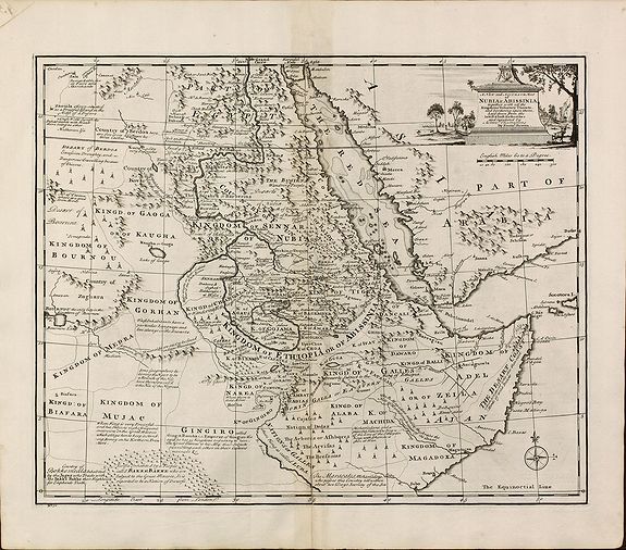 Bowen, E., A New and Accurate Map of Nubia & Abissinia, Together with All the Kingdoms Tributary there..., antique map, old maps