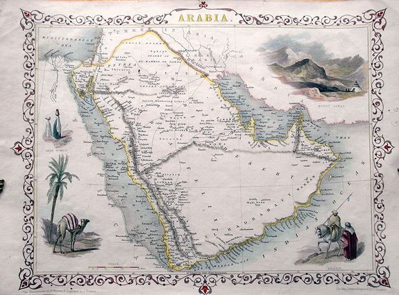 TALLIS, J., ARABIA., antique map, old maps
