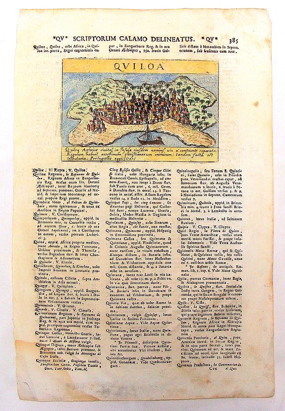 LASOR A VAREA, A., Quiloa, antique map, old maps
