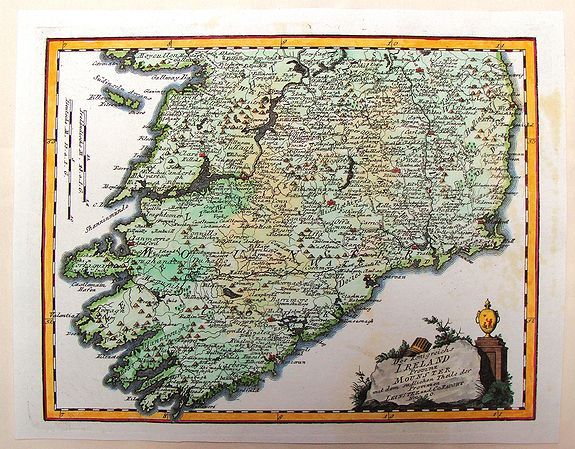 VON REILLY, J., Des Konigreichs Ireland Provint Mounster, antique map, old maps
