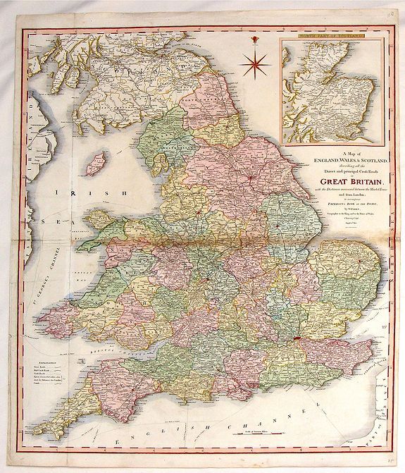 FADEN, W., A Map of England, Wales & Scotland, antique map, old maps