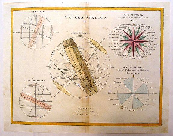 ZATTA, A., Tavola Sferica., antique map, old maps