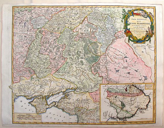 VAUGONDY, G., Partie Meridonale de la Russie Europeeennee, antique map, old maps