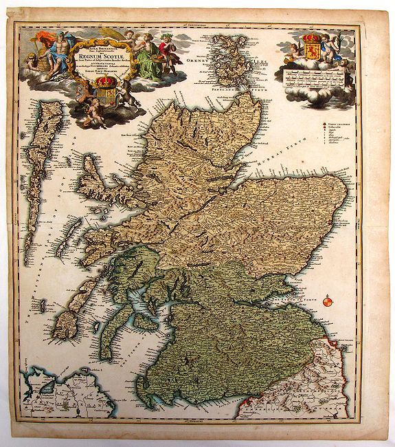 HOMANN, J., Magnae Britannia Pars Septentrionalis qua Regnum Scotiae., antique map, old maps