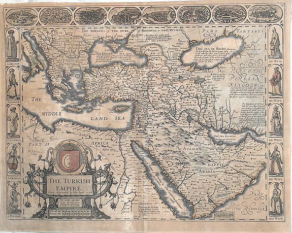SPEED, J., The Turkish Empire. Newly Augmented by John speed. 1626, antique map, old maps