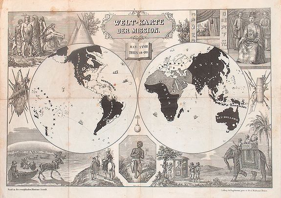 ENGELMANN, Welt-karte der Mission., antique map, old maps