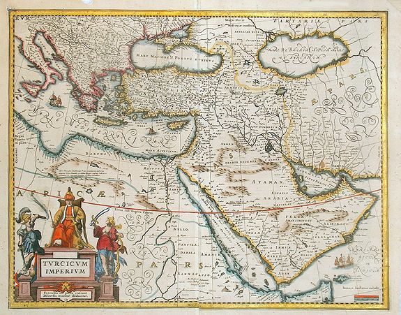 BLAEU, W., Turcicum imperium., antique map, old maps