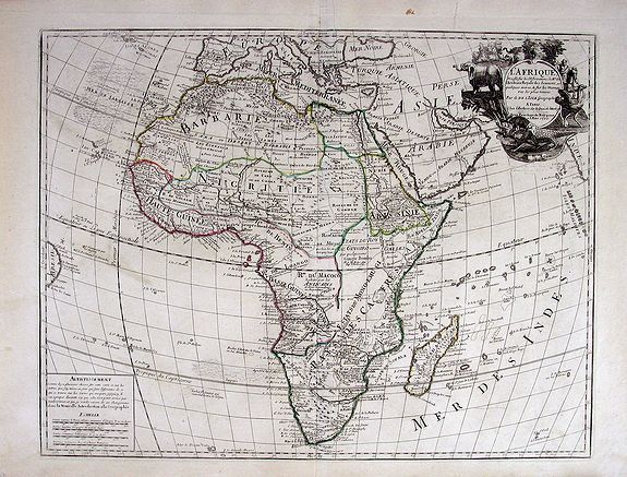 Delisle, Guilaume, L’ AFRIQUE, Dressée sur les Observations de Mrs. de l’Academie Royale des Sciences, et quelques autres, & sur les Memoi= res les plus recens. , antique map, old maps
