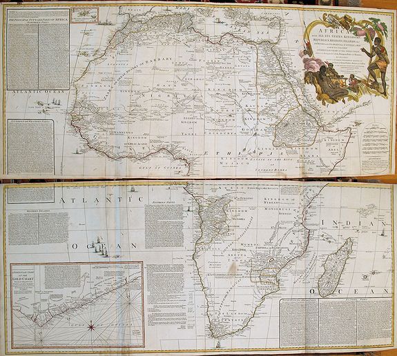 BOULTON, Solomon, AFRICA, WITH ALL ITS STATES, KINGDOMS, REPUBLICS, REGIONS, ISLANDS &c. IMPROVED and ENLARGED from D\'ANVILLE\'s MAP: to which have been Added A PARTICULAR CHART OF THE GOLD COAST, wherein are D, antique map, old maps