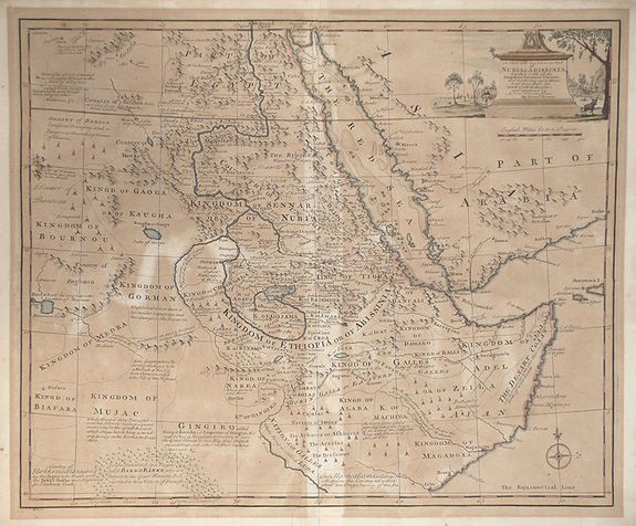 BOWEN, E., A New and Accurate Map of Nubia & Abissinia, Together with All the Kingdoms Tributary there to ..., antique map, old maps