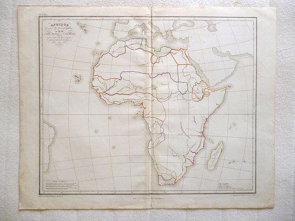 Meissas, A. Michelot, Afrique pour la Géographie de M. M. Achille Meissas et A. Michelot, dressée par Charle, Geographe, attaché au Dép?ot général de la guerre, 1833, antique map, old maps