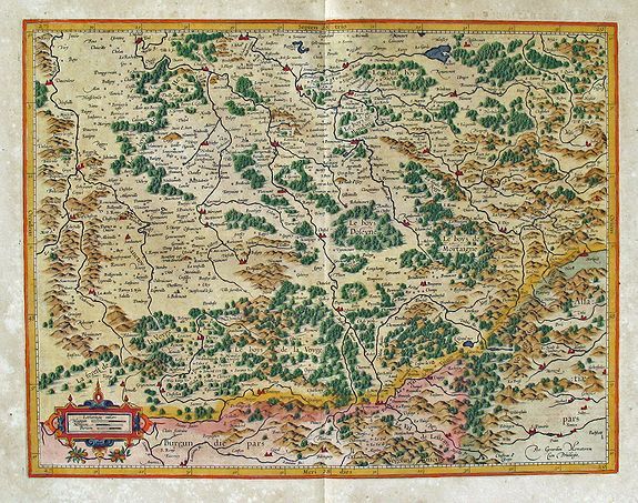 MERCATOR, G., Lorraine, southern part:  [untitled map]., antique map, old maps