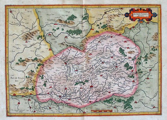 MERCATOR, G., BURGUNDIA Ducatus Per Gerardum Mercatorem., antique map, old maps