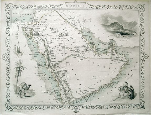 TALLIS, J., ARABIA., antique map, old maps