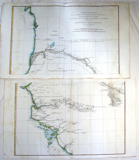 D' ANVILLE, J., Carte particuliere de la Cote Occidnetale de L'Afrique., antique map, old maps