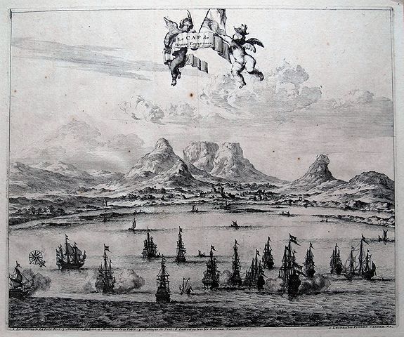 AA VAN DER, P. , Le Cap de Bonne Esperance., antique map, old maps