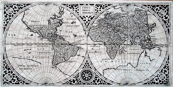 CLUVER, P., TYPUS ORBIS TERRARUM., antique map, old maps