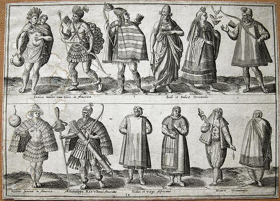 ANONYMOUS, [UNTITLED] Indians of America and Africa., antique map, old maps