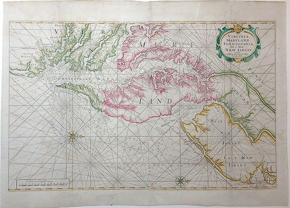 THORNTON / Mount & Page, Virginia, Maryland, Pennsilvania, East & West New Jarsey., antique map, old maps