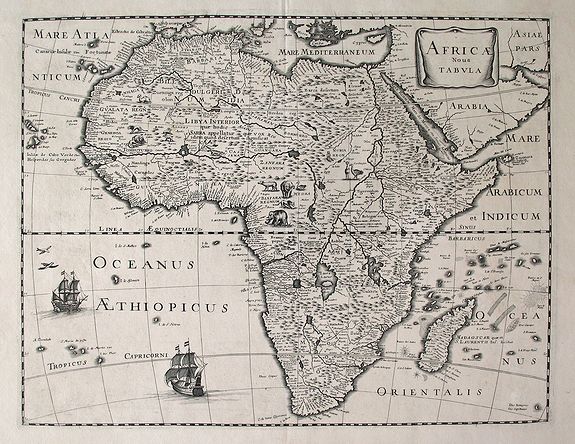 Mariette Pierre (attr.), AFRICÆ Noua TABVLA., antique map, old maps