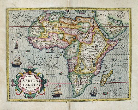 HONDIUS, J., Nova Africae Tabula., antique map, old maps