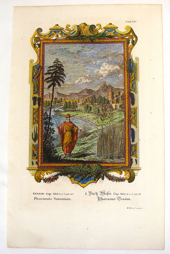 SCHEUCHZER, J., Pharaoh's Dream., antique map, old maps