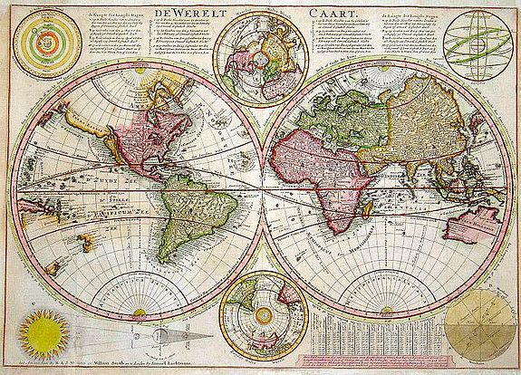 Wetstein and Smith, De Werelt Caart., antique map, old maps