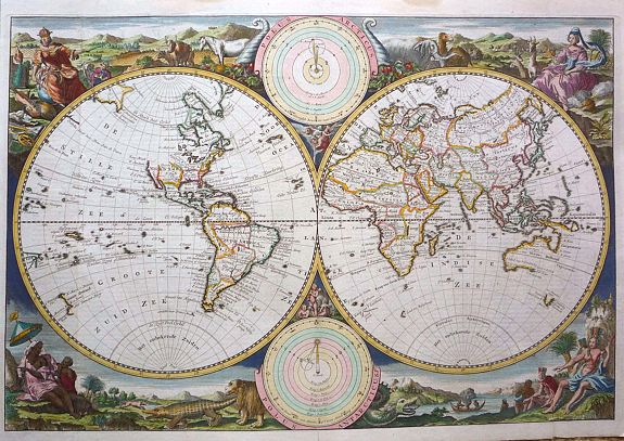 STOOPENDAAL, D., Werelt Caert., antique map, old maps