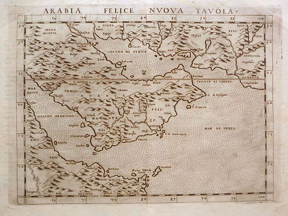 RUSCELLI, G., Arabia Felice Nuova Tavola., antique map, old maps