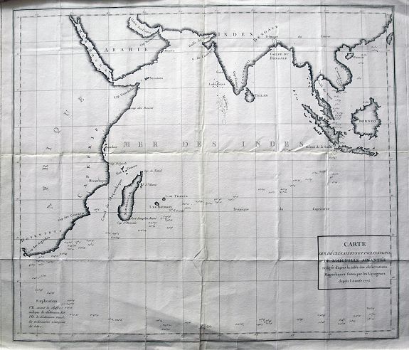 BUFFON, G., Carte des déclinaisons et inclinaisons de l\'aiguille aimantée...1775, antique map, old maps